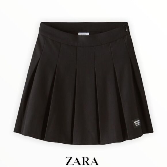 ZARA Kids | Black | PANEL PLEATED SKIRT - Picture 1 of 6